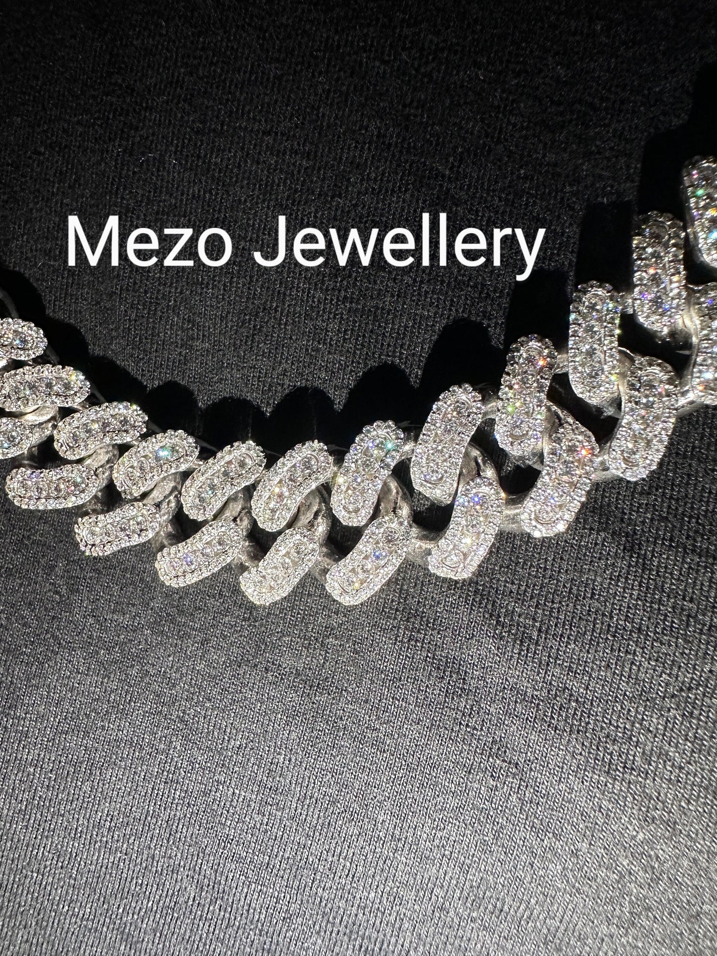Heavy Solid 925 Sterling Silver Men's VVS1 Moissanite Diamonds Studded Cuban Chain,Icedout Rapper chains,18mm wide, Quality Box Clasp
