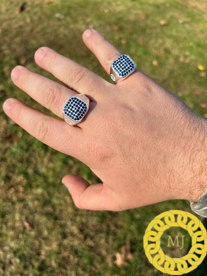 Silver Black Moissanite Ring VVS Luxury Moissanite Wedding Ring for Men's, Moissanite Men's ring, Gift for men,Black Diamond Ring,Men's ring