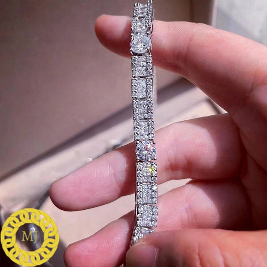 6mm VVS Moissanite Diamond Unique Tennis Chain 925 Sterling Silver D Color Colourless VVS Clarity GRA Certificate Pass Diamond Tester