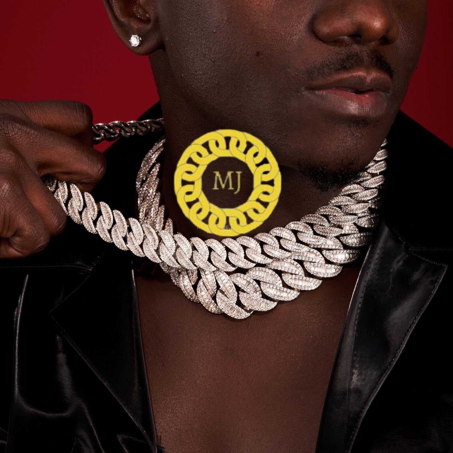 Heavy Solid 925 Sterling Silver Men's VVS1 Moissanite Baguette Studded Cuban Chain,Icedout Rapper chains,20mm wide, Quality Box Clasp