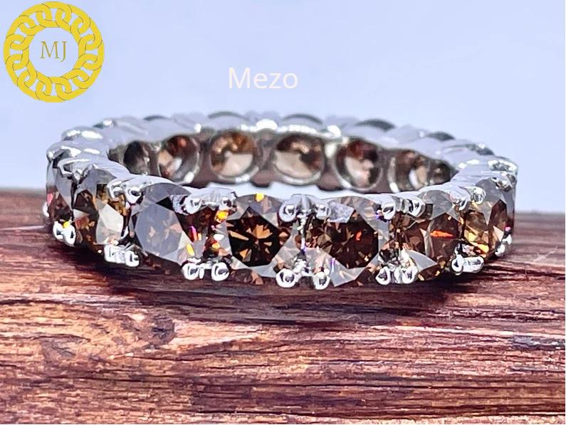 Shiny Chocolate Diamond Infinity Band-Round Diamonds-18k Gold-Black Diamond Eternity ring-April birthstone ring-Engagement Ring-Gift for her