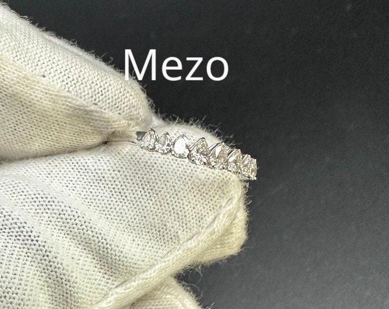 Shiny Pear Diamond Band-Natural Diamonds-18k Gold-April birthstone ring-Engagement Ring-Gift for her-minimalist Diamond ring-0.33 ct diamond