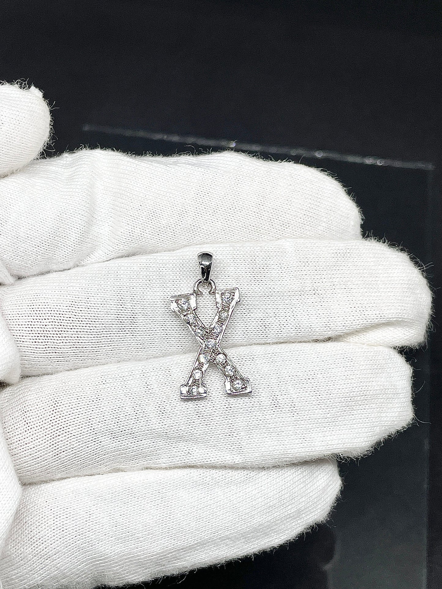 Moissanite Letter Pendant/ X Alphabet Moissanite Diamond Pendant/ Name Letter Diamond Pendant/ Customized Letter Pendant/