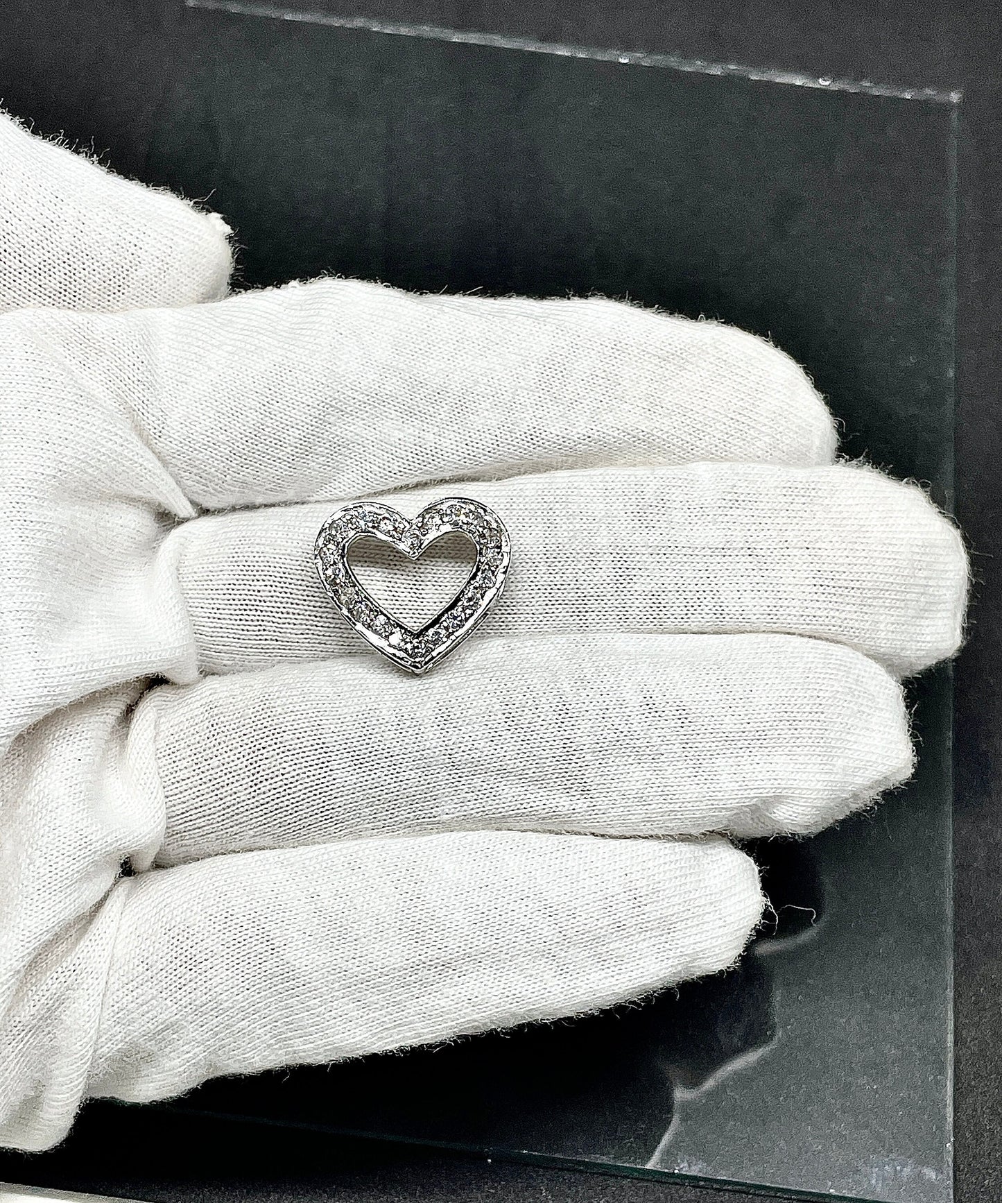 Moissanite Diamond Heart Necklace / Open Heart Necklace / Silver Heart Necklace / Handmade Necklace / 925 Silver Necklace/gifts for her