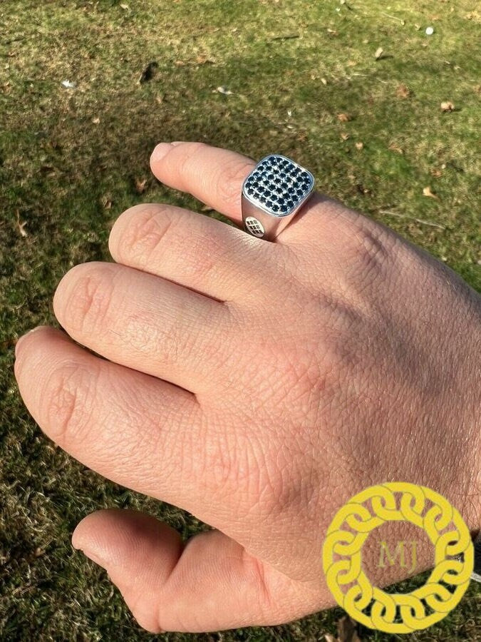 Silver Black Moissanite Ring VVS Luxury Moissanite Wedding Ring for Men's, Moissanite Men's ring, Gift for men,Black Diamond Ring,Men's ring