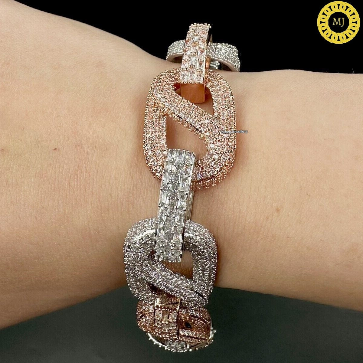 Heavy Solid 925 Sterling Silver | VVS1 Moissanite Diamonds Studded |Curb Bracelet-20mmwide 6-9 Inch" | 18k Gold plated Iced Out Bracelet