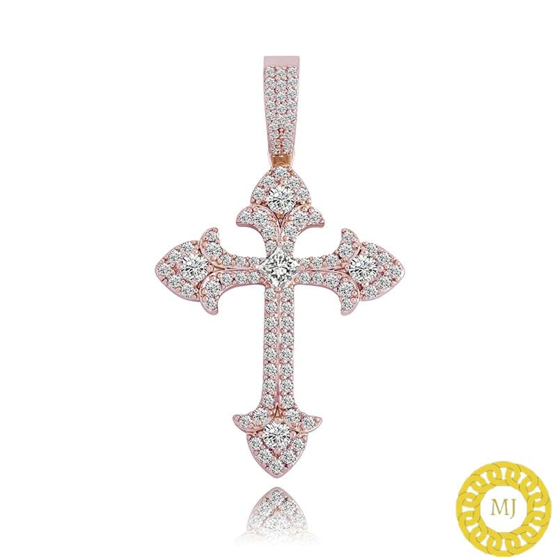 Iced Out Cross Pendant | Moissanite Cross Necklace | Cross necklace for Men | Cross Necklace Women | Cross Pendant and Necklace | Crosses
