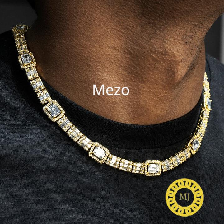 Iced Out Emerald cut Moissanite Diamond Tennis chain ,Mens Iced out cluster Baguette Chain Hip hop, 925 Solid Silver Tennis Necklace,