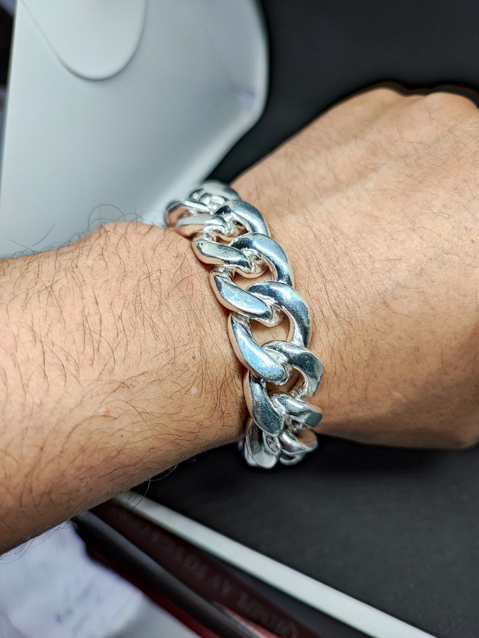 Sterling Silver 19 mm Cuban Link Bracelet, Cuban Chain, Heavy 925 Silver Men's Bracelet, Gift for him , Cuban bracelet men, men's bracelet