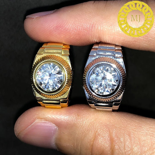 Diamond Majesty men's Ring, VVS1 Moissanite Iced Out Diamond Ring For Men , Wedding Groom's Ring, Diamond Signet Ring, Hip-Hop Men's Ring