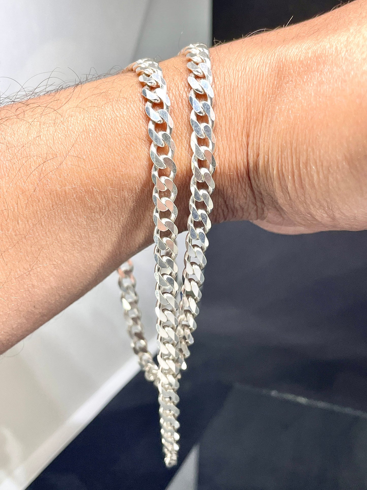 925 Silver Cuban Link Chain 5mm - Silver Slick Chain - Men's Chain - Women's Chain - Unisex Streetwear Chain - Gifts For Him - Gifts For Her