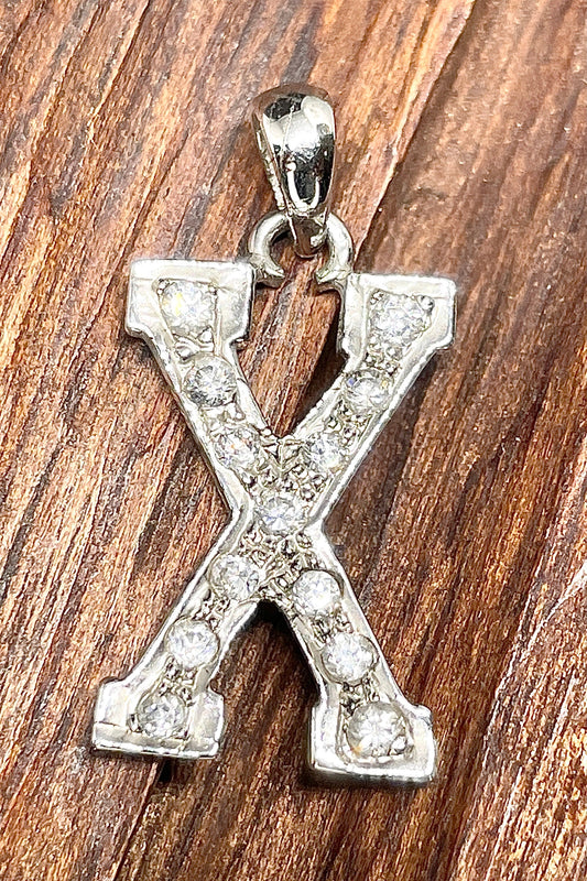 Moissanite Letter Pendant/ X Alphabet Moissanite Diamond Pendant/ Name Letter Diamond Pendant/ Customized Letter Pendant/