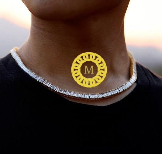 Men's Women's Solid 925 Sterling Silver Iced Out Baguette VVS1 D Moissanite ,Tennis Cluster Chain 18" 20" 22" 24" ,Pass The Diamond Tester