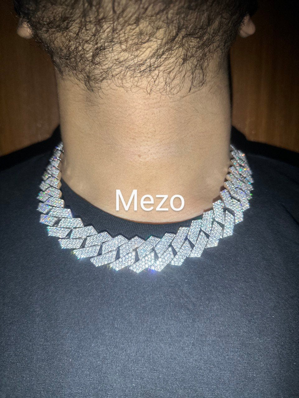 Heavy Solid 925 Sterling Silver Men VVS1 Moissanite Diamonds Studded Cuban Chain,three Row Icedout Rapper chains,26mm wide,Quality Box Clasp