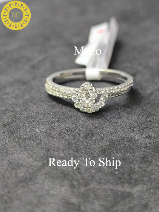 Genuine Diamond Engagement Ring Set - 18K Gold Matching Wedding Band - Oval Halo Setting - Bridal Anniversary Jewelry- diamond ring set