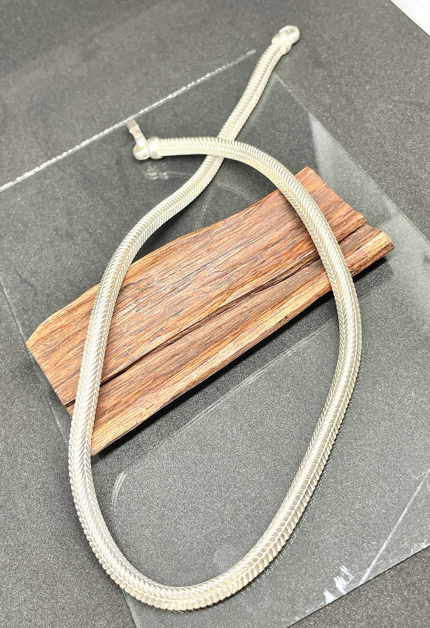 Sterling Silver Snake Chain Necklace, Unisex Thick Silver Chain Necklace, triangle snake Chain , Men Jewelry, Necklace Gift for Him/her