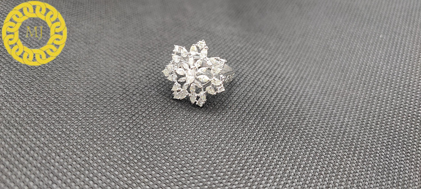 Pear, Marquise leaves, Princess cut Shape Diamond Ring,Cocktail Ring,18k Solid Gold,Natural Diamonds, Diamonds ring, Fancy cut,gift for her