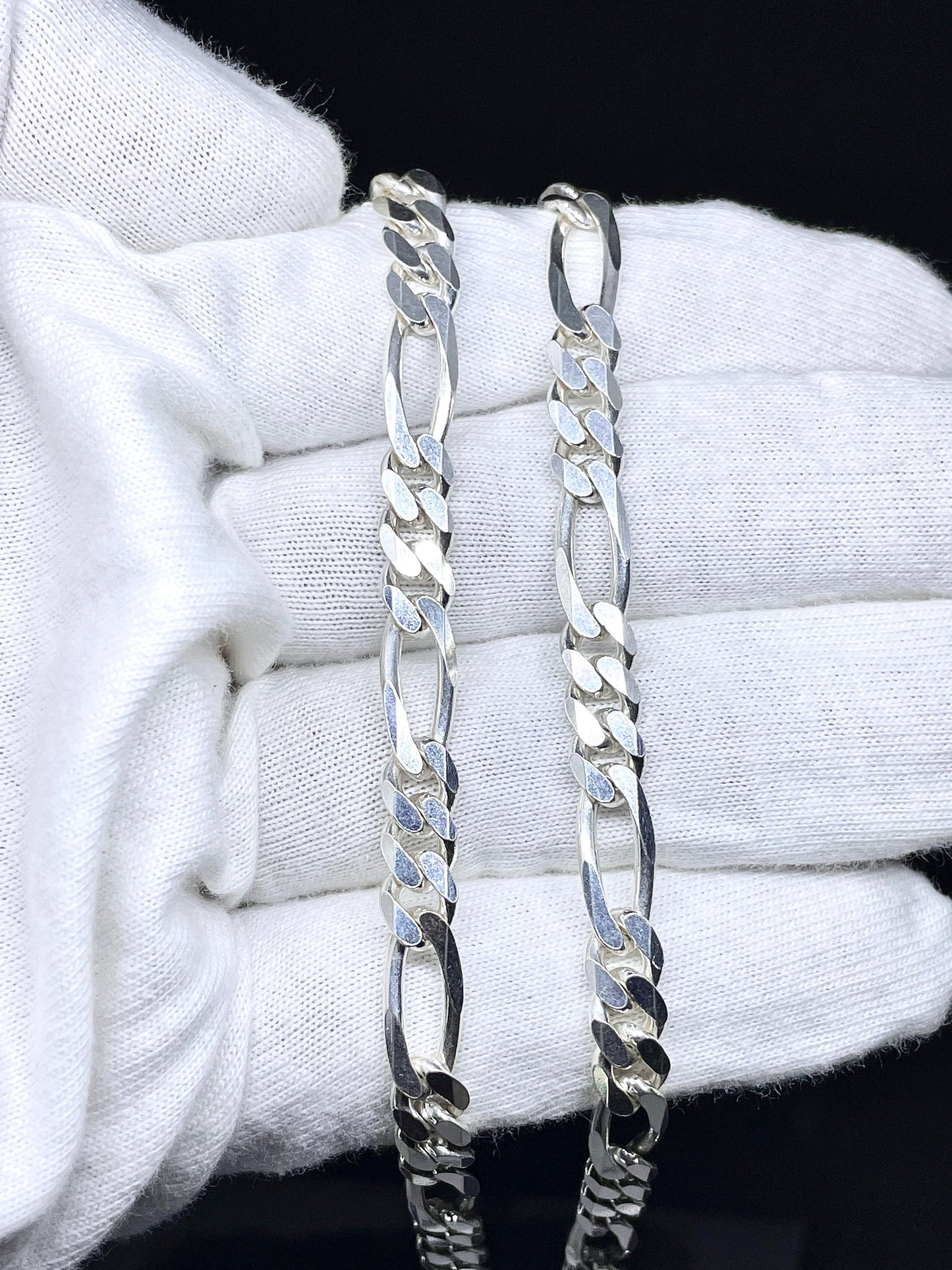 Figaro Silver Chain, Figaro 925 Sterling Silver Necklace, Thick Silver Necklace, Classic Sterling Silver Necklace, 6 mm Chain