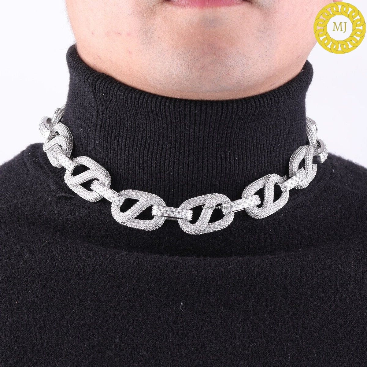 Heavy Solid 925 Sterling Silver Men's VVS1 Moissanite Diamond Studded Cuban Chain,Baguette Icedout Rapper chains,20mm wide,Quality Box Clasp