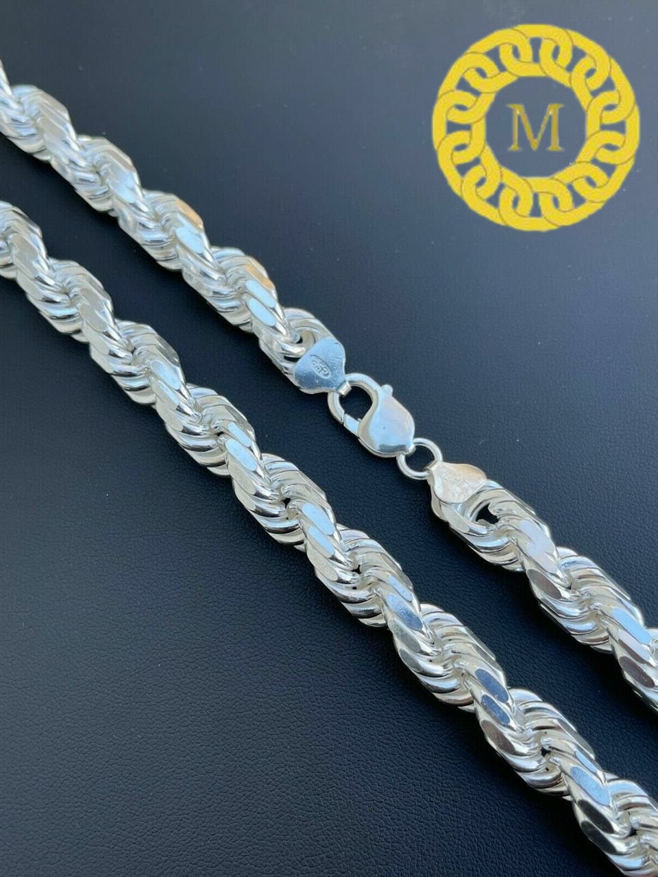 Men's 11 MM Real Solid 925 Sterling Silver Diamond Cut HEAVY SOLID Rope Chains 18" - 30", Rope Chain