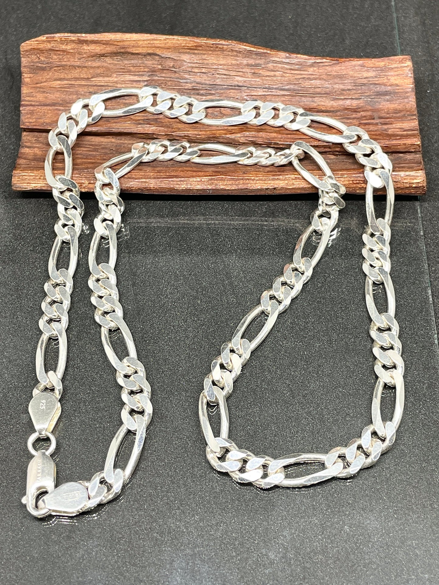 Figaro Silver Chain, Figaro 925 Sterling Silver Necklace, Thick Silver Necklace, Classic Sterling Silver Necklace, 6 mm Chain