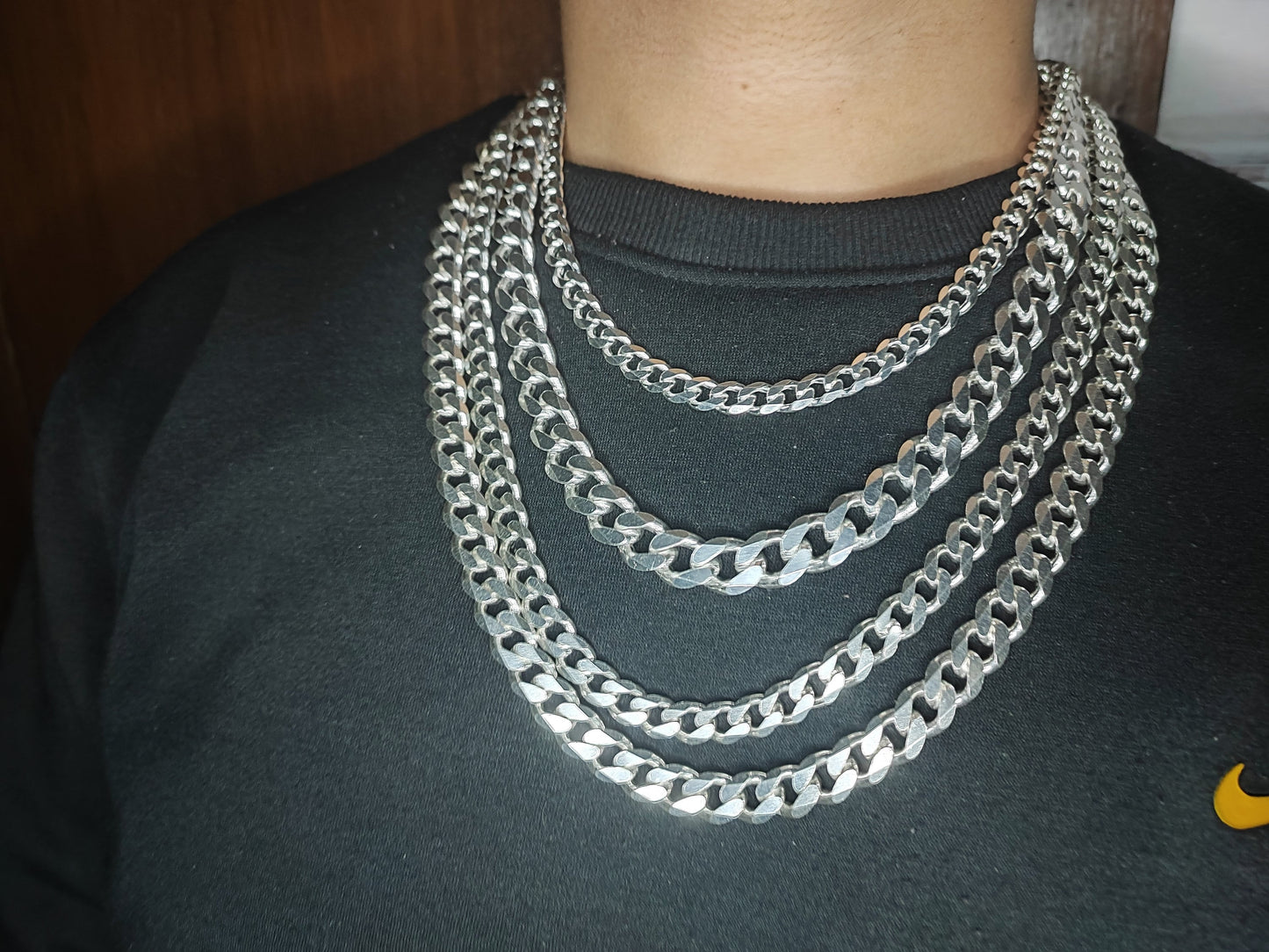 13-8mm Heavy Solid 925 Sterling Silver Men's Miami Cuban curb Chain Necklace Anti-Tarnish, wide 18"-28" Inch Hop with Fine quality Clasp