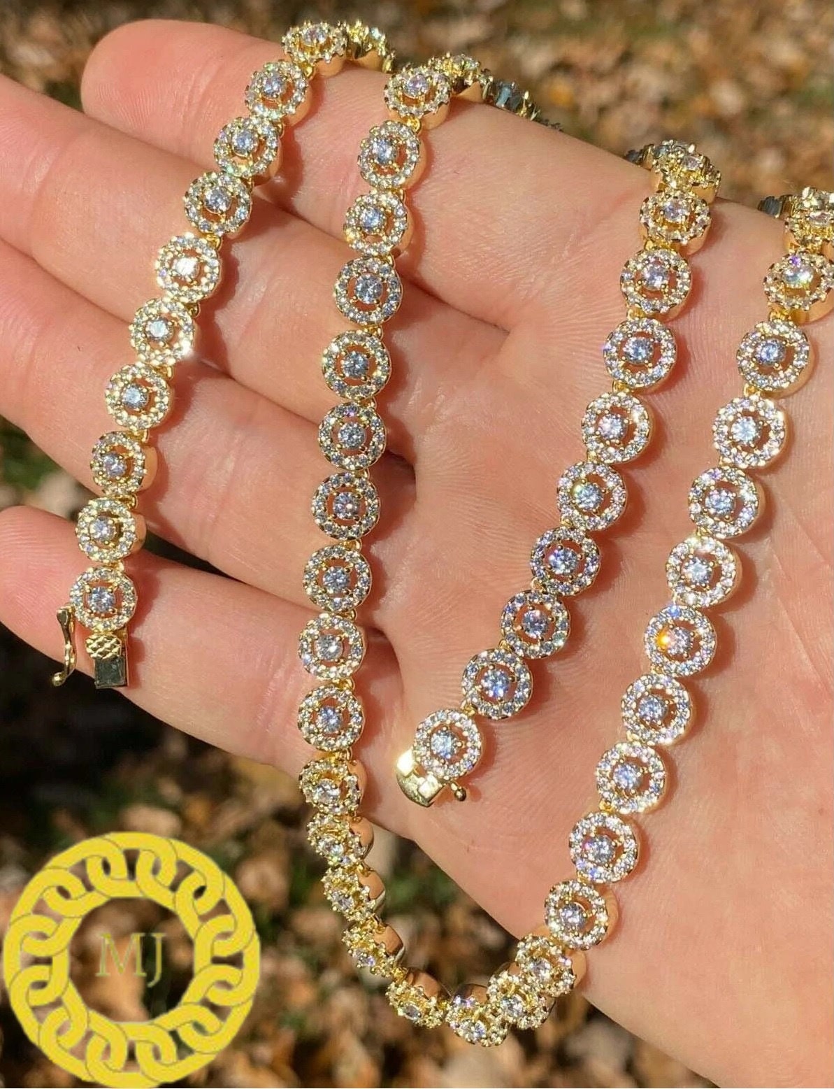 6mm VVS Moissanite Diamond halo Cluster Tennis Chain 925 Sterling Silver D Color Colourless VVS Clarity GRA Certificate Pass Diamond Tester