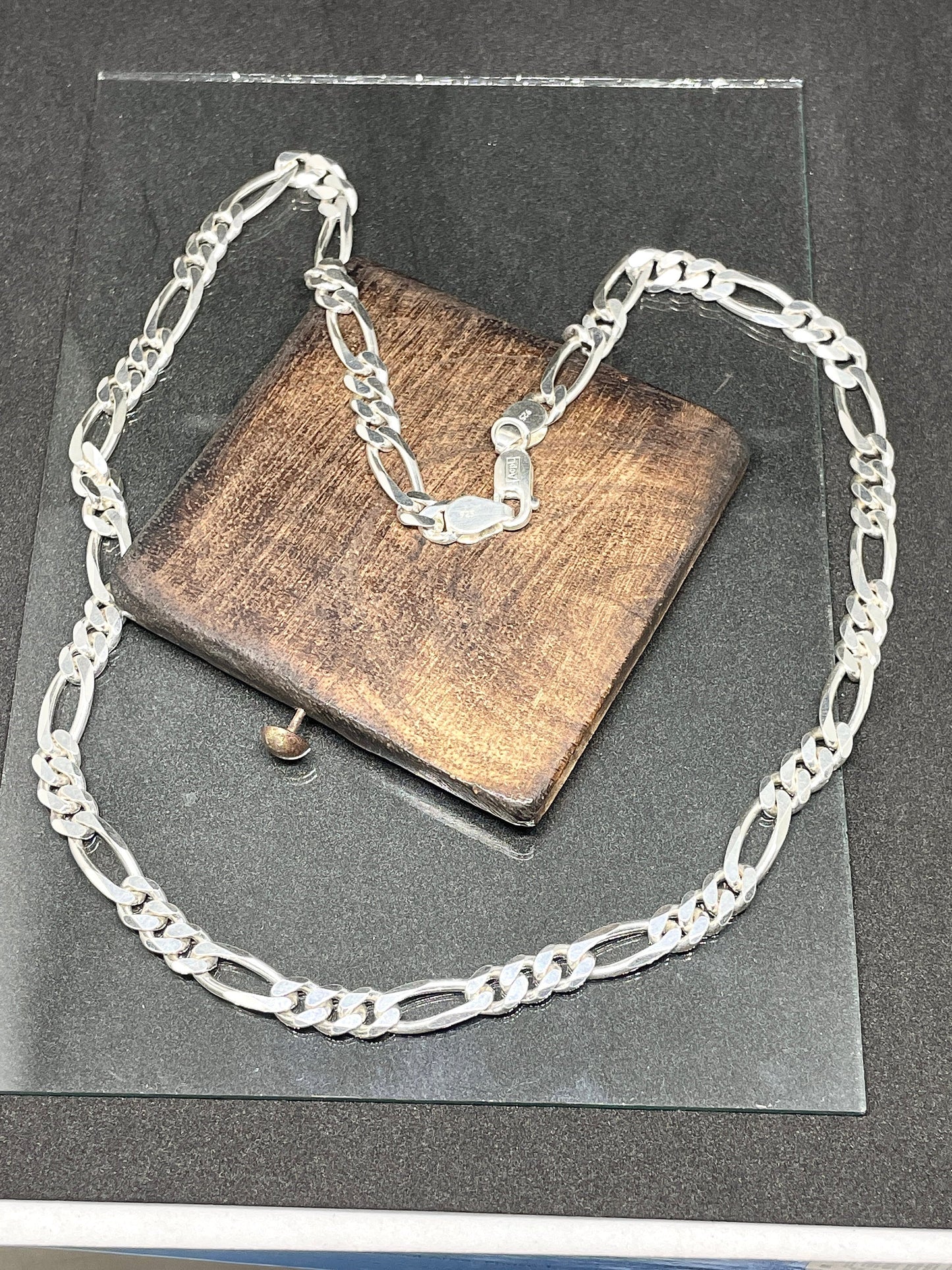 Figaro Silver Chain, Figaro 925 Sterling Silver Necklace, Thick Silver Necklace, Classic Sterling Silver Necklace, 6 mm Chain