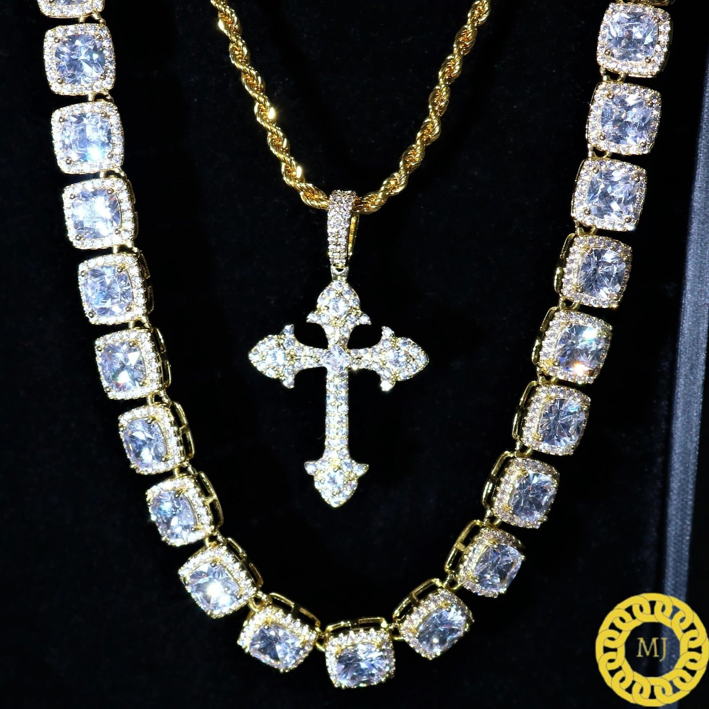 Iced Out Cross Pendant | Moissanite Cross Necklace | Cross necklace for Men | Cross Necklace Women | Cross Pendant and Necklace | Crosses