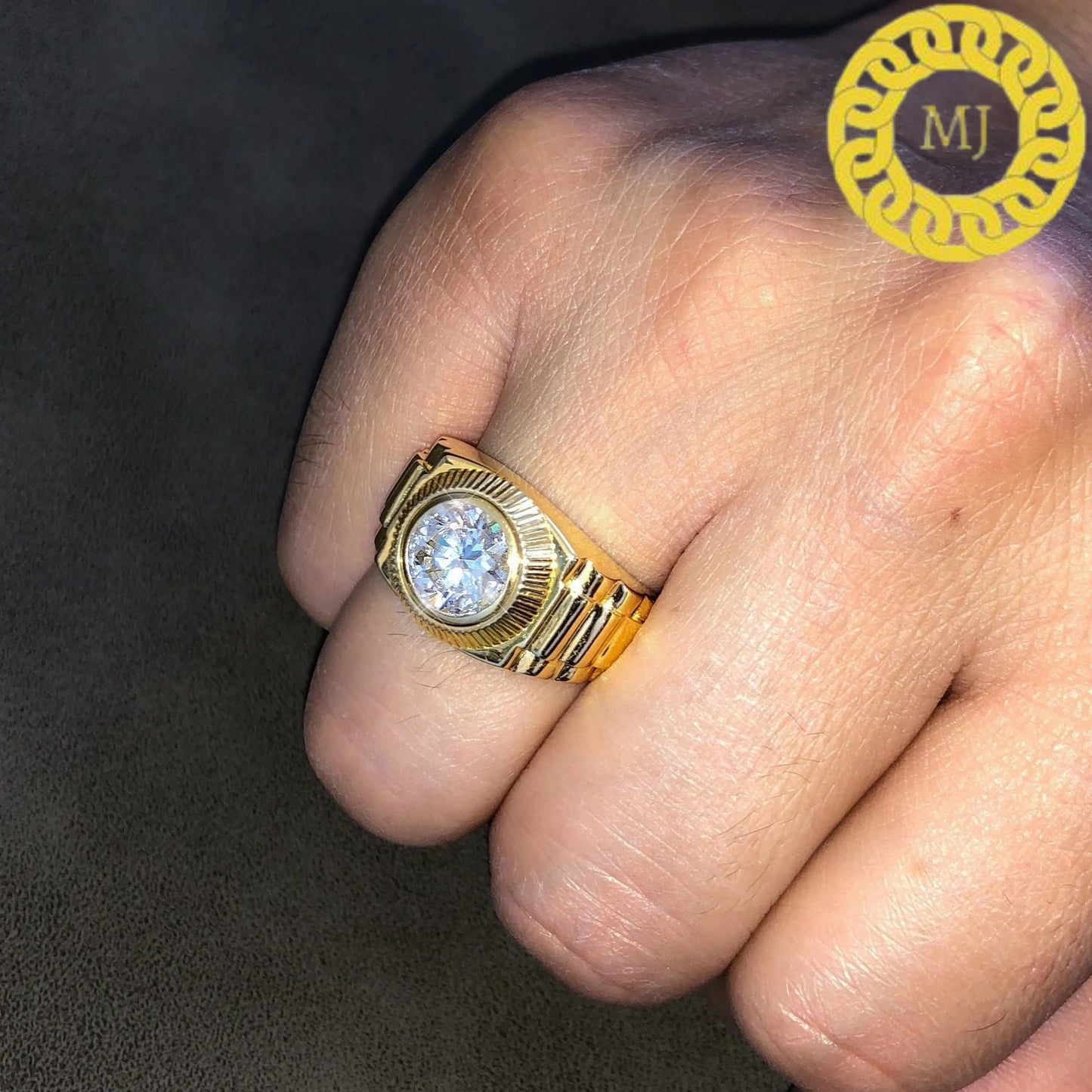 Diamond Majesty men's Ring, VVS1 Moissanite Iced Out Diamond Ring For Men , Wedding Groom's Ring, Diamond Signet Ring, Hip-Hop Men's Ring