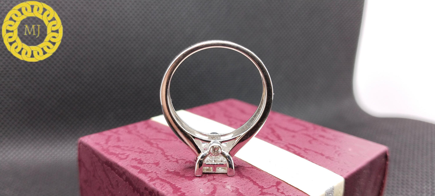 18 k white gold 4 stone princess cut diamond ring, Princess ring , Diamond engagement ring, solid gold ring, Diamond band, gift for her