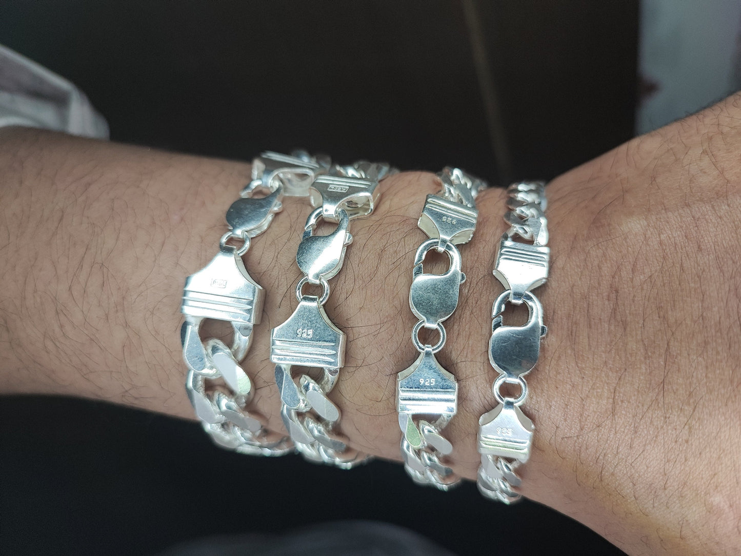 Cuban Bracelet ,Men's Women's Real Solid 925 Sterling Silver Miami Cuban Lobster Lock Bracelets 8mm - 13mm, 6" to 9", Heavy Tight Link