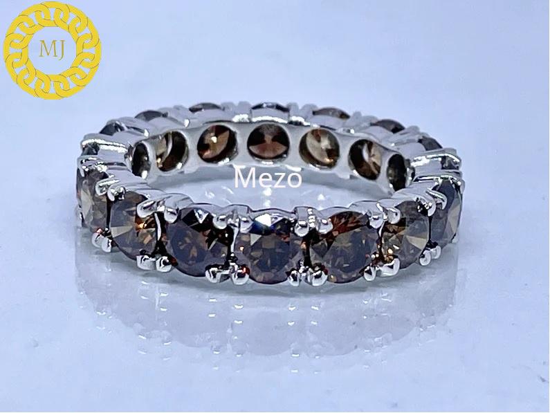 Shiny Chocolate Diamond Infinity Band-Round Diamonds-18k Gold-Black Diamond Eternity ring-April birthstone ring-Engagement Ring-Gift for her