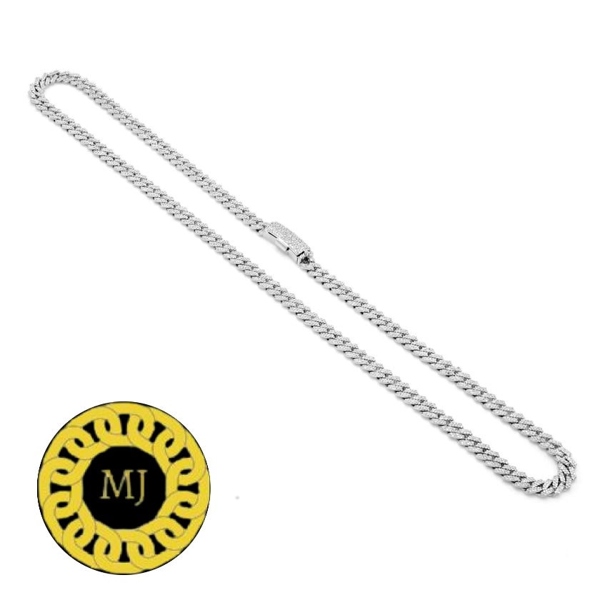 6mm VVS Moissanite Diamond Prong Link Chain 925 Sterling Silver Cuban Link Necklace GRA Certificate VVS Clarity D Color Pass Diamond Tester