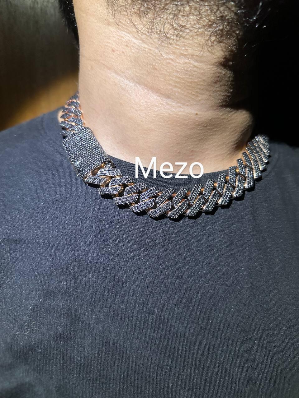 20mm Black VVS1 Quality Moissanite Diamond Cuban chain | 925 Solid Sterling Silver | Silver | Cuban Curb Link Chain | Special Box Closure