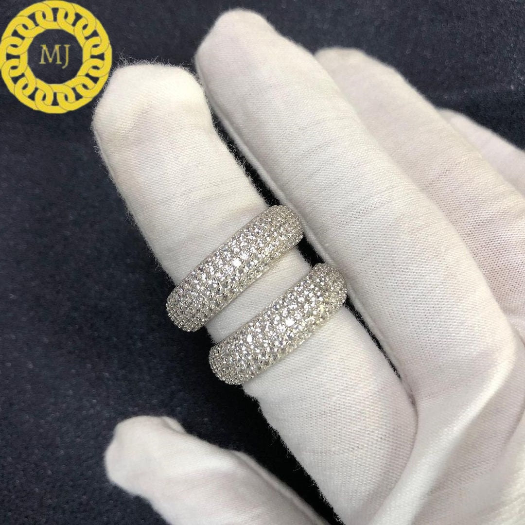 9 mm Fully iced out round men's ring, Moissainite ring, Bling Diamond Ring, HipHop Ring, Unisex Ring, Gift, Personalized ring, Wedding Band