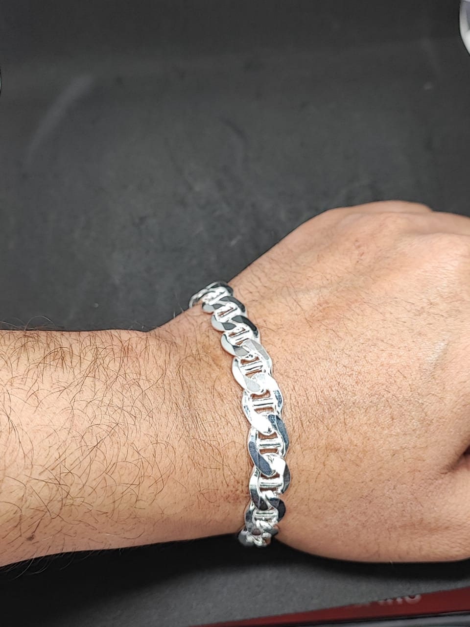 925 solid silver Mariner Bracelet , Mariner Link Bracelet, 11MM Width, Lobster Clasp, Adult Bracelet,C Cuban Bracelet