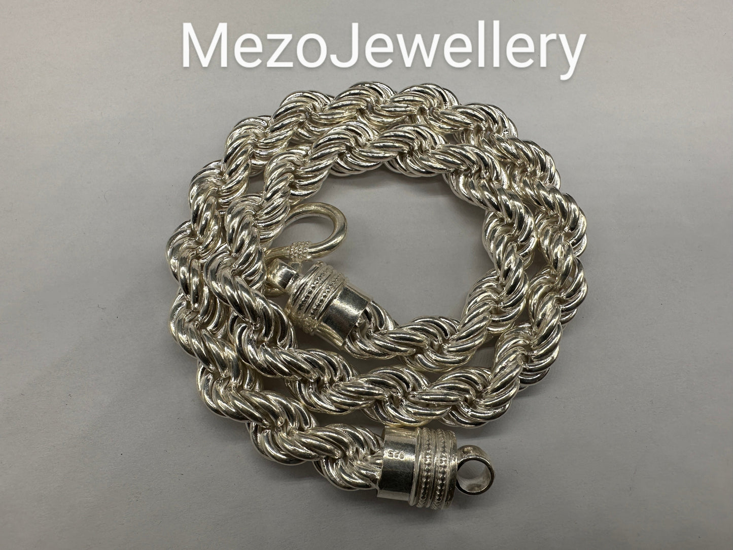 Men's 12 MM width Real Solid 925 Sterling Silver HEAVY SOLID Rope Chains 18" - 30", Rope Chain, Rope necklace, Hip hope chain, Rappers chain