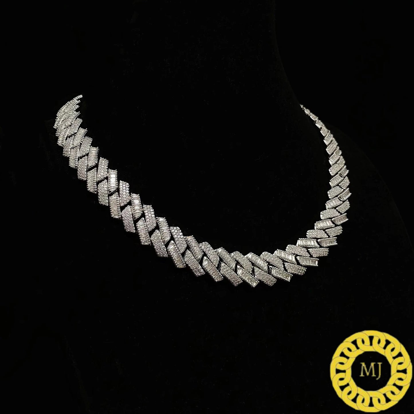 Heavy Solid 925 Sterling Silver Men's VVS1 Moissanite Diamonds Studded Cuban Chain,Icedout Rapper chains, 16mm wide, Quality Box Clasp