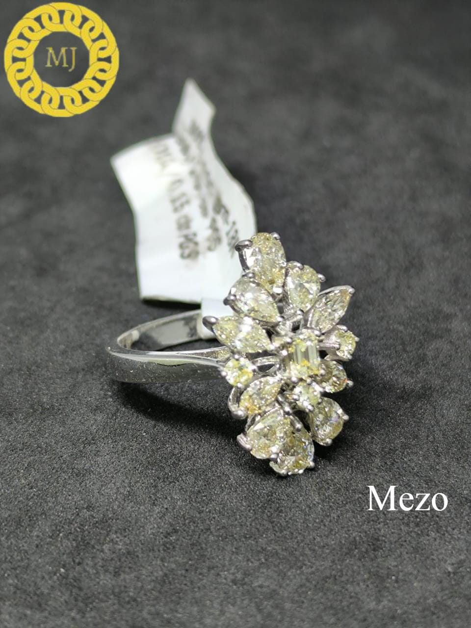 Pear, Marquise leaves, Emerald cut, round Shape Diamond Ring,Cocktail  Ring, 18k Solid Gold,Natural Diamonds,Lemon Diamonds ring, Fancy cut
