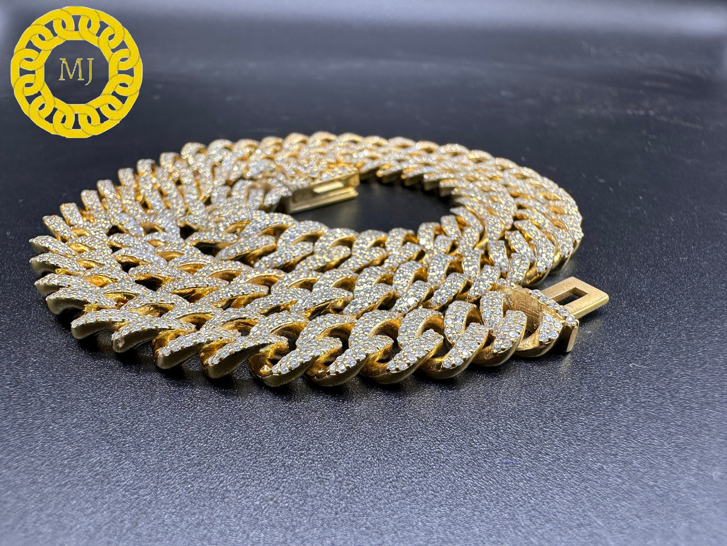 10mm VVS Moissanite Diamond Prong Link Chain 925 Sterling Silver Cuban Link Necklace GRA Certificate VVS Clarity D Color Pass Diamond Tester