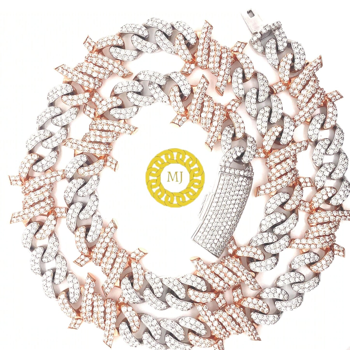 15mm barb wire cuban link chain With 14k Gold Finished In Solid Sterling Silver 925,VVS1 Moissanite diamond,16"-28'',Pass The Diamond Tester
