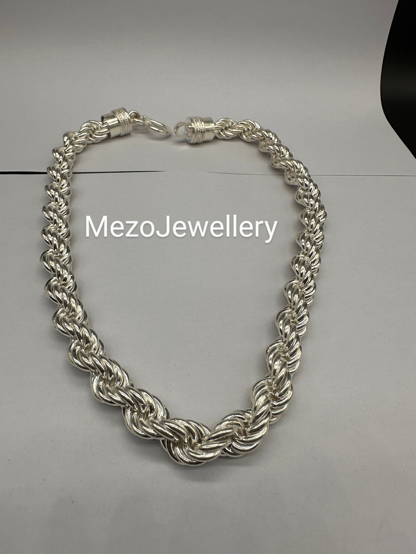 Men's 12 MM width Real Solid 925 Sterling Silver HEAVY SOLID Rope Chains 18" - 30", Rope Chain, Rope necklace, Hip hope chain, Rappers chain