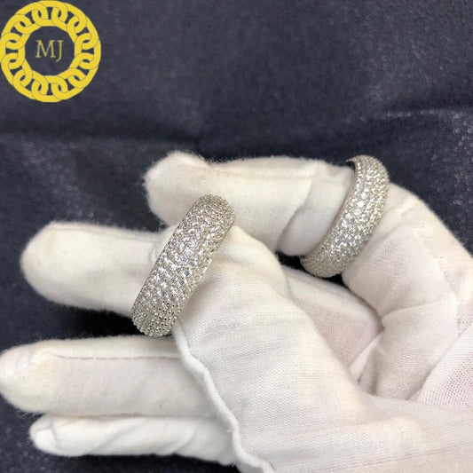 9 mm Fully iced out round men's ring, Moissainite ring, Bling Diamond Ring, HipHop Ring, Unisex Ring, Gift, Personalized ring, Wedding Band