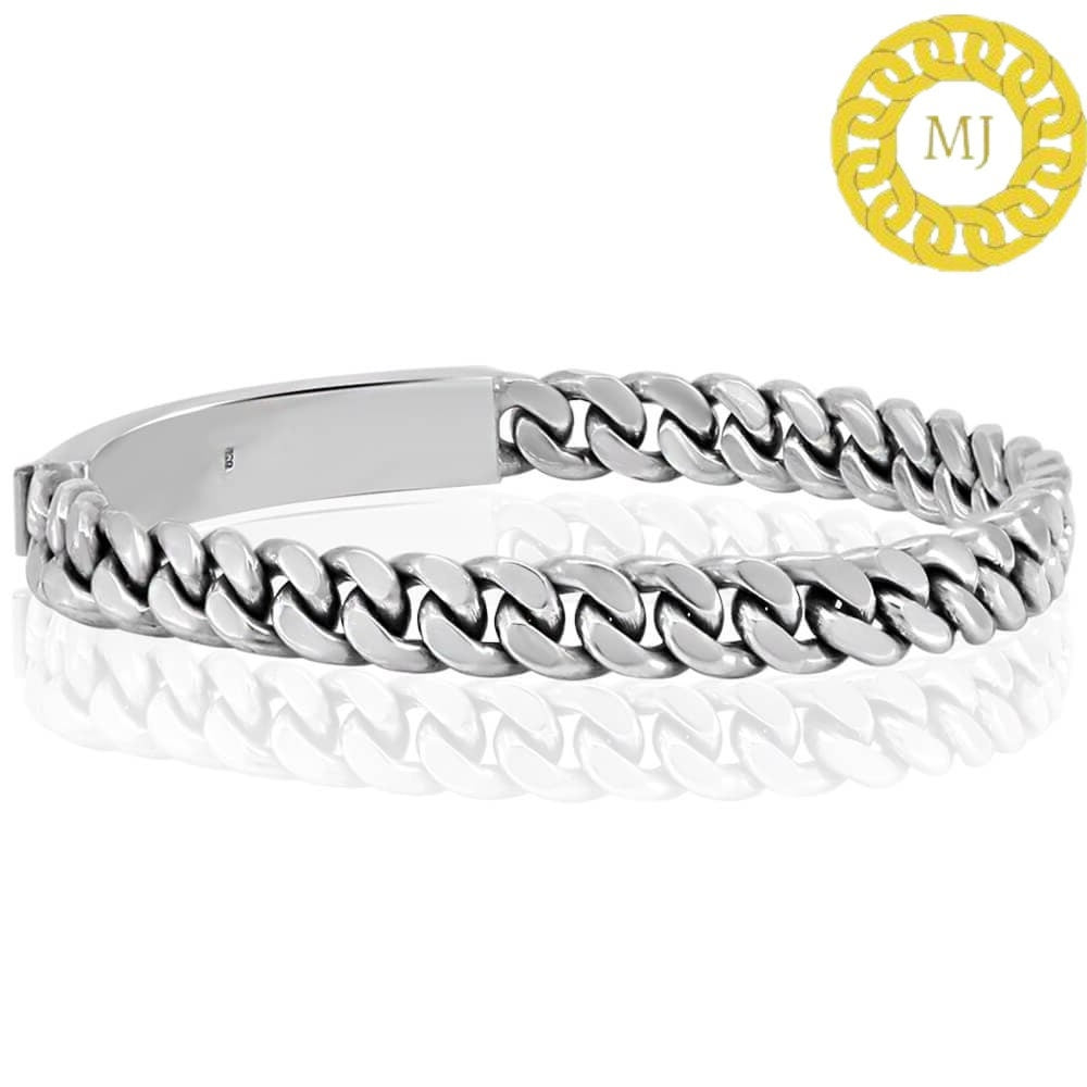Sterling Silver Id Cuban Link Bracelet, Custom Name Bracelets ,Cuban Chain,Heavy 925 Silver Men's Bracelet,Cuban bracelet men,men's bracelet