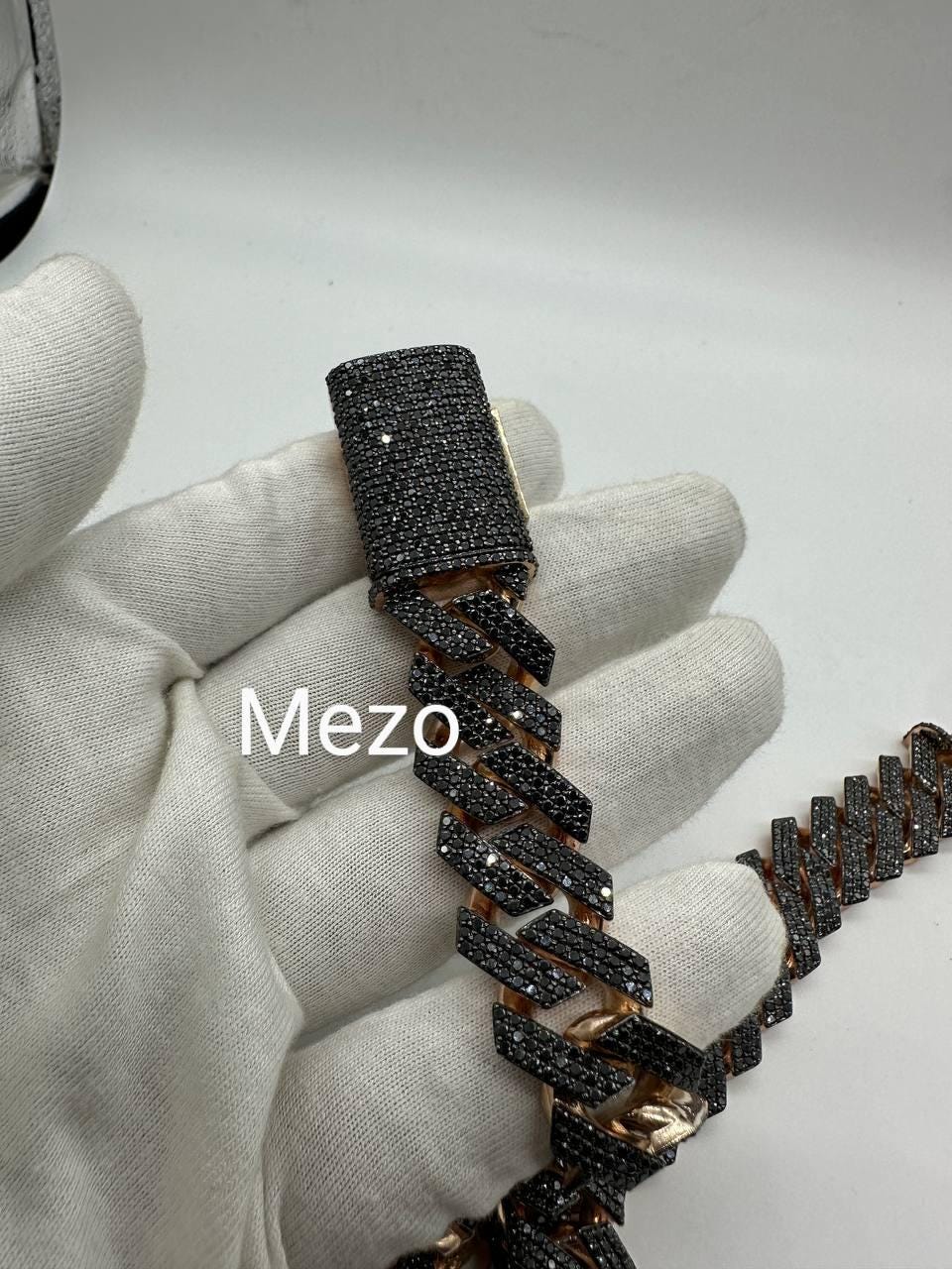 20mm Black VVS1 Quality Moissanite Diamond Cuban chain | 925 Solid Sterling Silver | Silver | Cuban Curb Link Chain | Special Box Closure