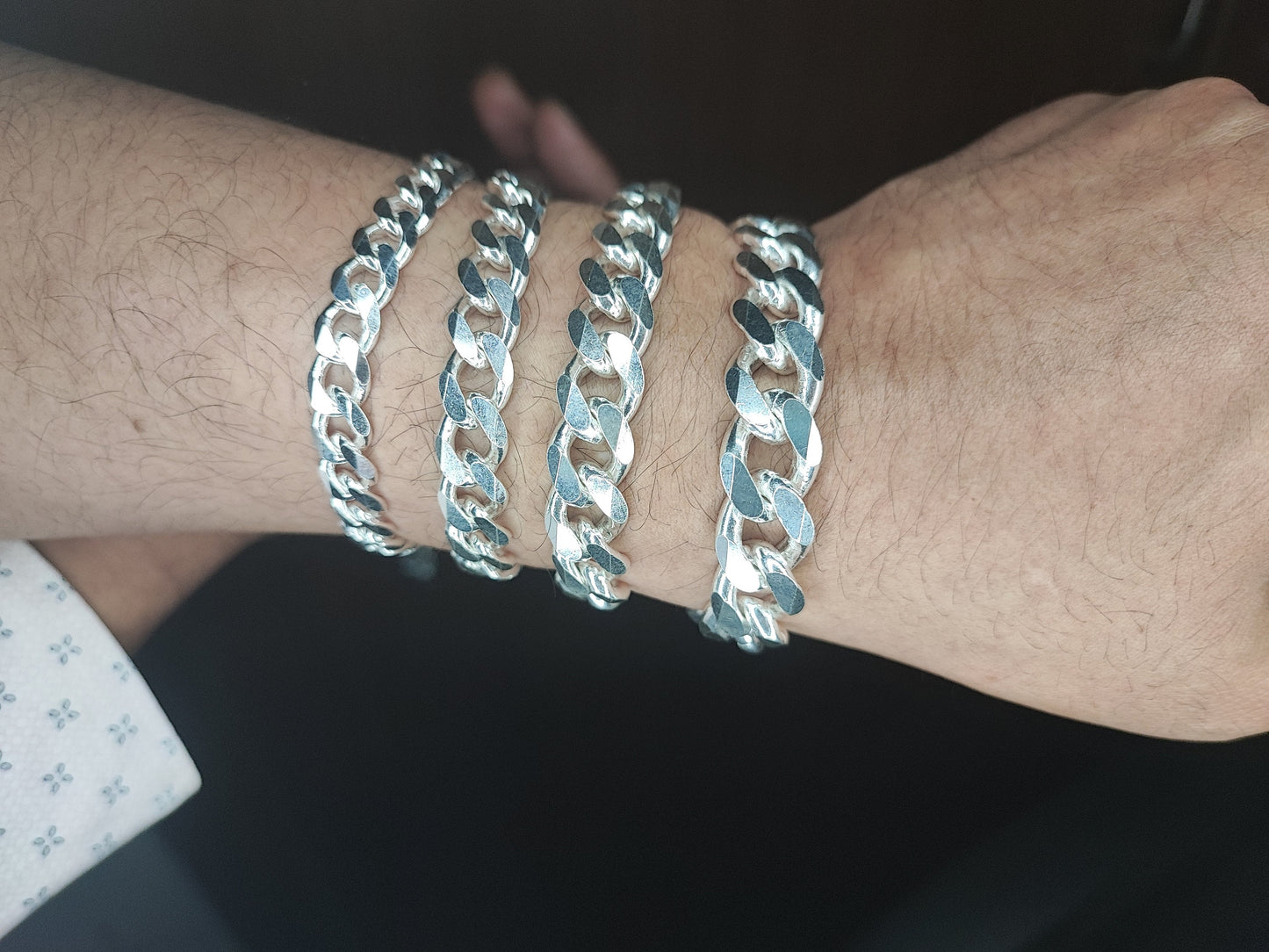 Cuban Bracelet ,Men's Women's Real Solid 925 Sterling Silver Miami Cuban Lobster Lock Bracelets 8mm - 13mm, 6" to 9", Heavy Tight Link