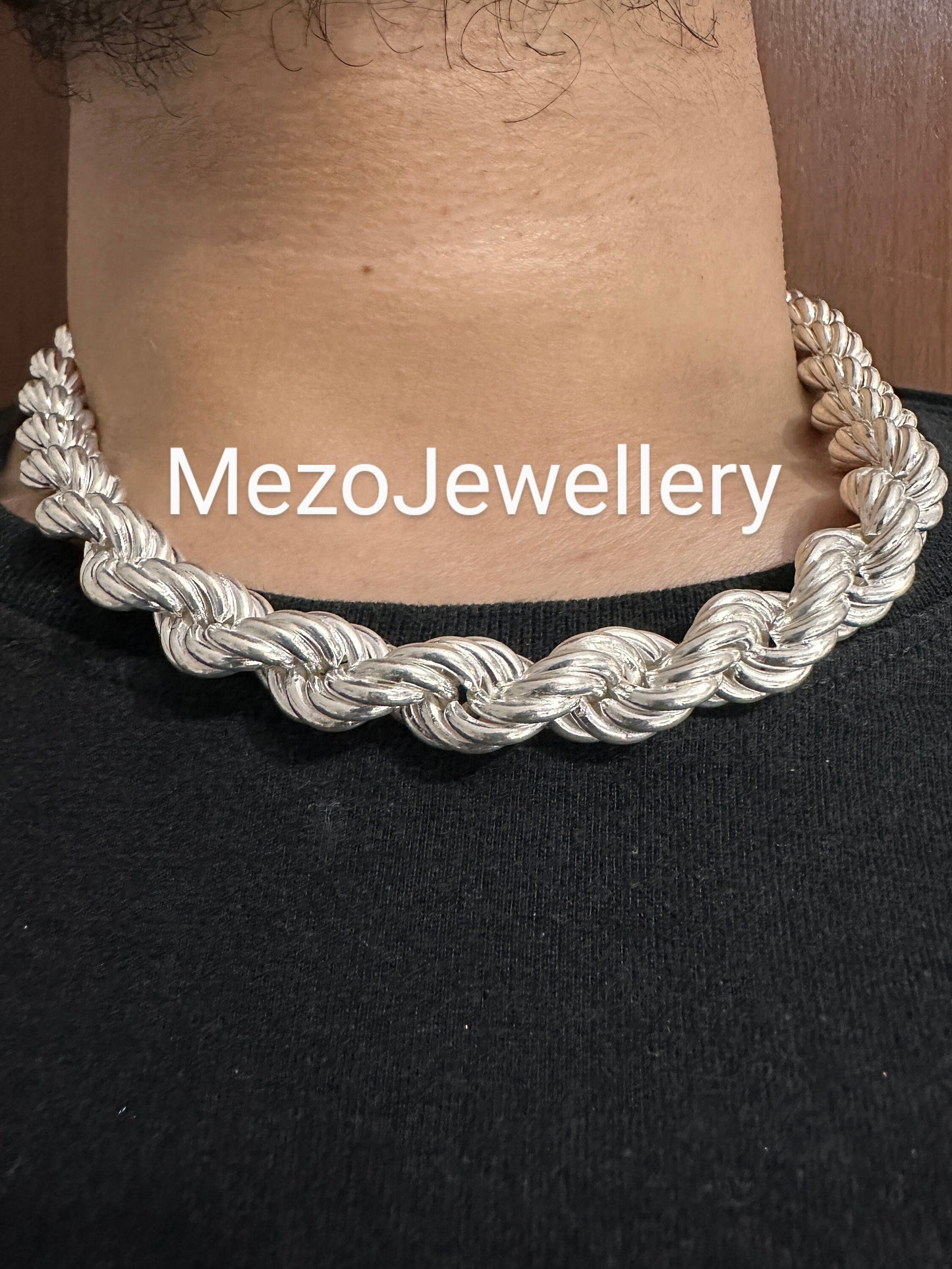 Men's 14 MM width Real Solid 925 Sterling Silver HEAVY SOLID Rope Chains 18" - 30", Rope Chain, Rope necklace, Hip hope chain, Rappers chain