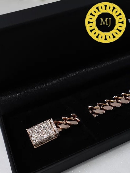 10 MM | VVS Moissanite Diamond Cuban link Bracelet | Hip Hop Miami Sterling Silver Cuban Chain | Icedout Moissanite Box Lock Cuban Bracelet