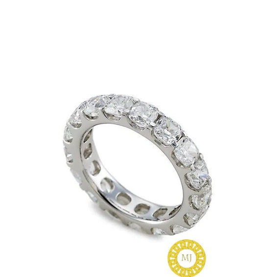 5 MM Round Cut Colourless Moissanite Wedding Band, U Prong Full Eternity Band, Stackable Band, Bridal Ring Set, Anniversary Gifts for Her